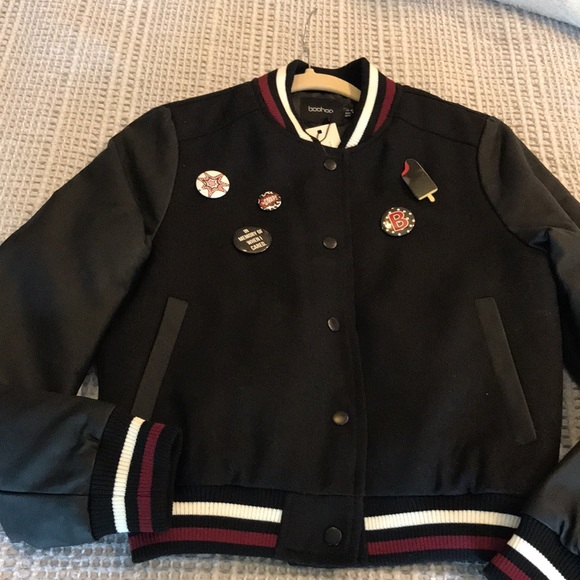 boohoo varsity style jacket - Picture 2 of 16